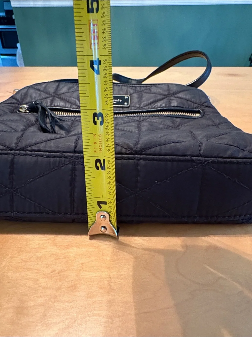 Kate Spade Black Quilted Crossbody with Front Zip Pocket